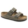 Birkenstock Arizona Faded Khaki Oiled Leather Regular Width Soft Footbed | Sandals