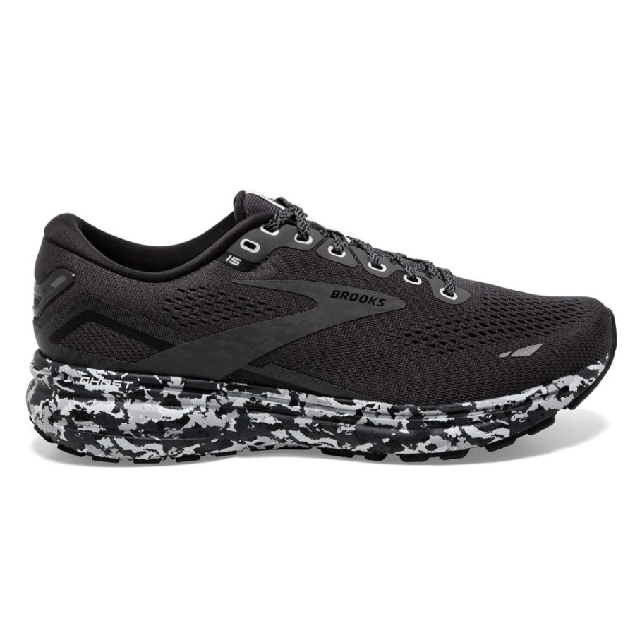 Brooks Running Ghost 15 Ebony Black Oyster Men'S | Athletic