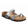 Birkenstock Mayari Birko-Flor Silver Regular Width Hard Footbed | Sandals