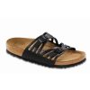 Birkenstock Granada Black Oiled Leather Regular Width Soft Footbed | Sandals