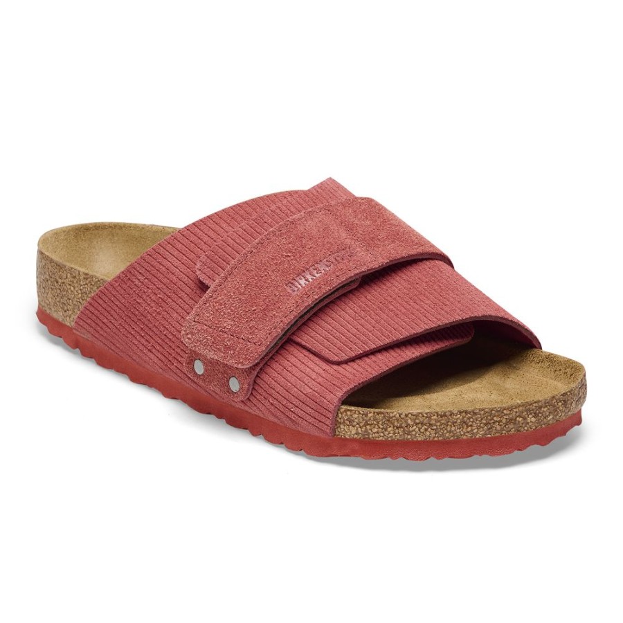 Birkenstock Kyoto Sienna Red Corduroy Narrow Width Hard Footbed | Sandals