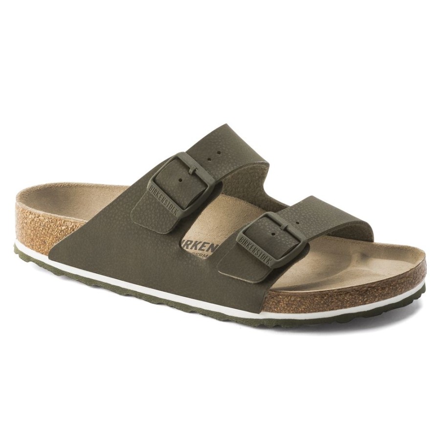 Birkenstock Arizona Birko-Flor Sport Green Regular Width Hard Footbed | Sandals