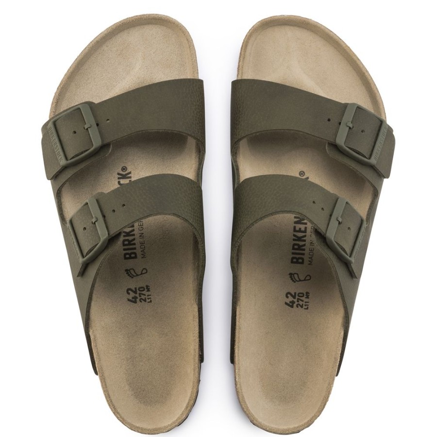 Birkenstock Arizona Birko-Flor Sport Green Regular Width Hard Footbed | Sandals