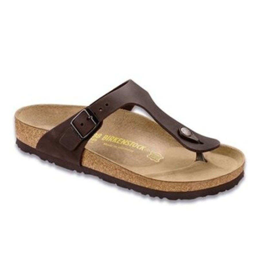 Birkenstock Gizeh Habana Oiled Leather Regular Width Hard Footbed | Sandals