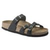 Birkenstock Franca Black Oiled Leather Regular Width Hard Footbed | Sandals