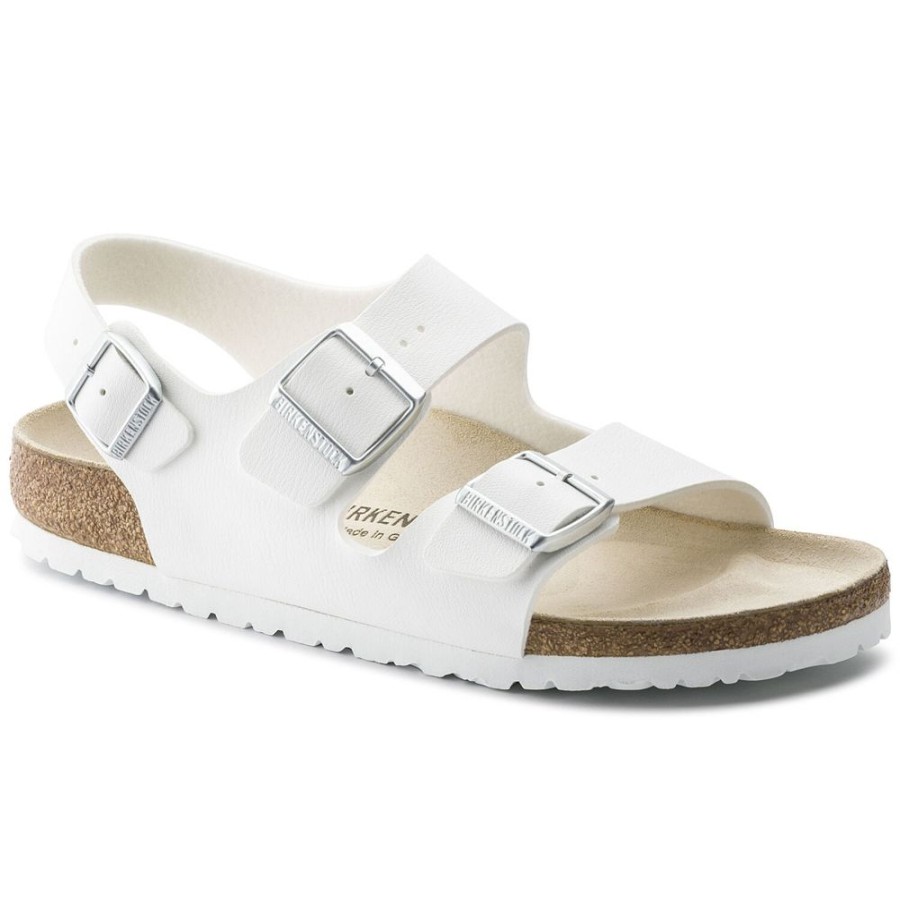 Birkenstock Milano White Birko-Flor Regular Width Hard Footbed | Sandals