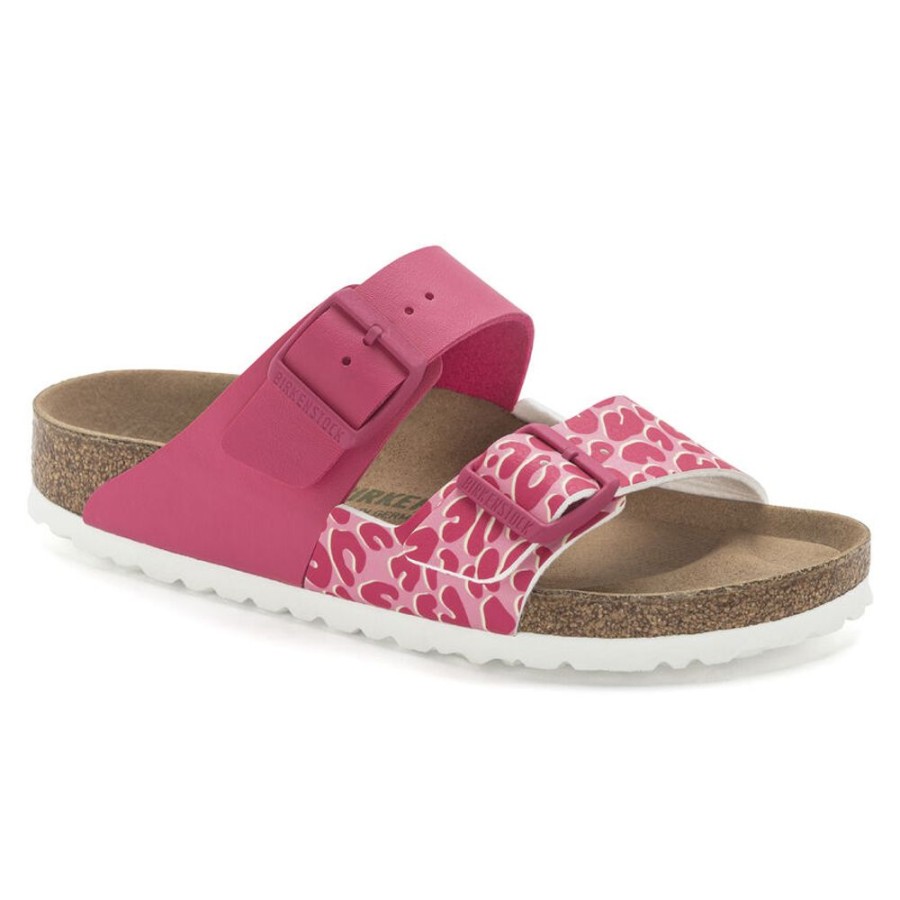 Birkenstock Arizona Split Candy Pink Narrow Width Hard Footbed | Sandals