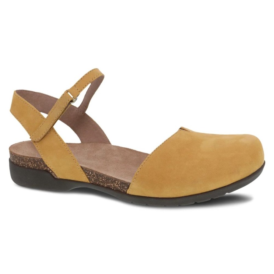 Dansko Rowan Mustard Milled Nubuck | Sandals