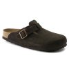 Birkenstock Boston Mocha Suede Soft Footbed Regular Width | Clogs