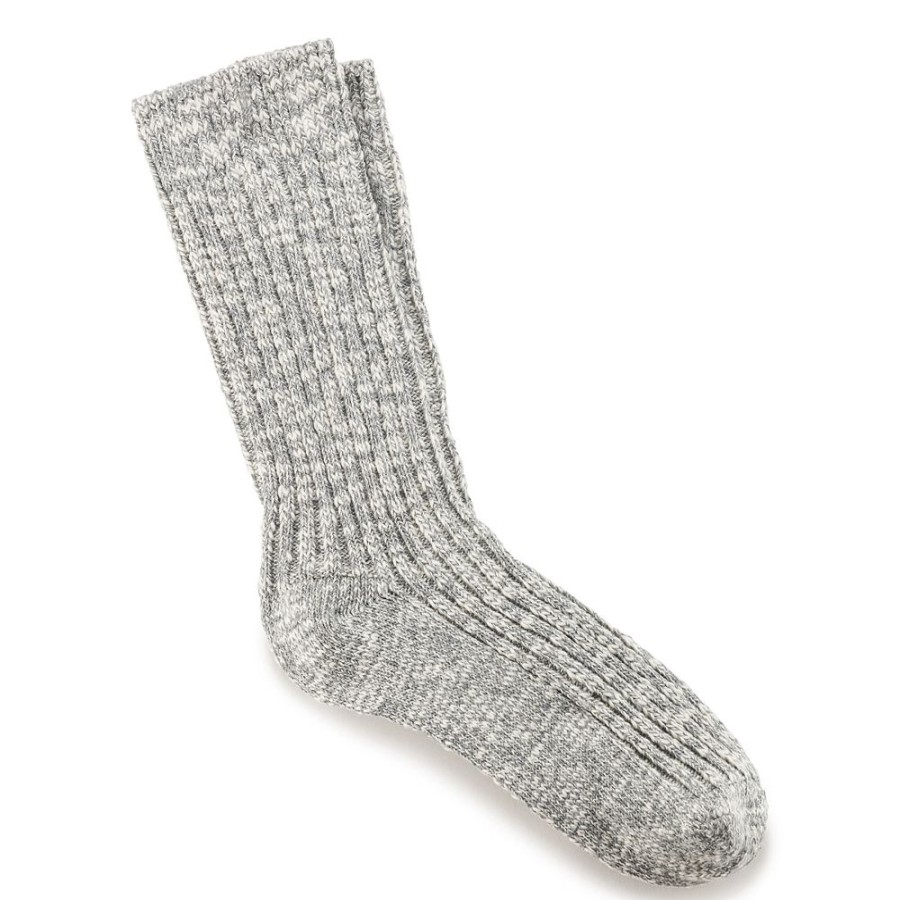 Birkenstock Cotton Slub Men'S Sock Grey White | Socks