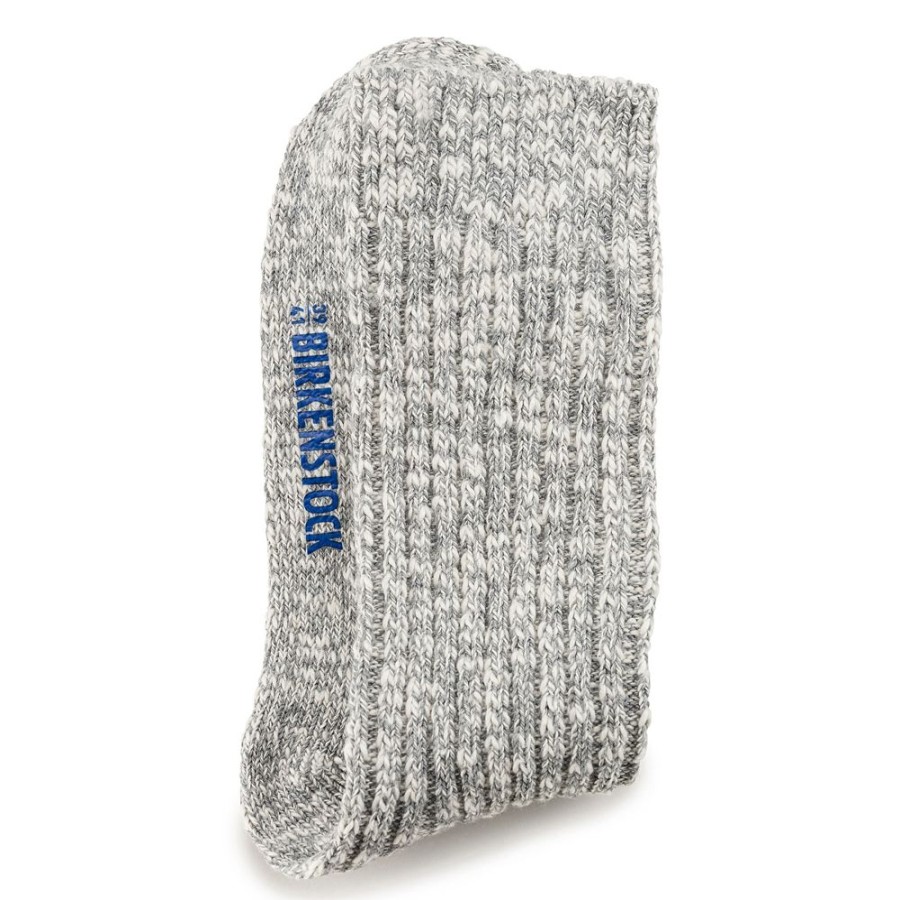 Birkenstock Cotton Slub Men'S Sock Grey White | Socks