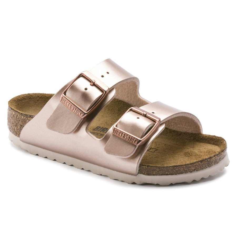 Birkenstock Arizona Kid'S Birko-Flor Electric Metallic Copper Narrow Width | Girls