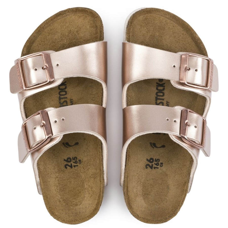 Birkenstock Arizona Kid'S Birko-Flor Electric Metallic Copper Narrow Width | Girls