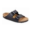 Birkenstock Arizona Black Oiled Leather Narrow Width Hard Footbed | Sandals