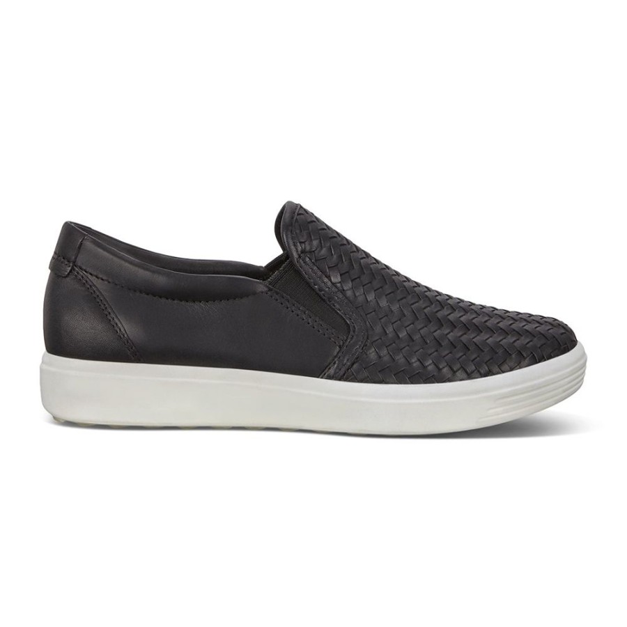 Ecco Soft 7 Woven Slip-On Black Women'S | Casual