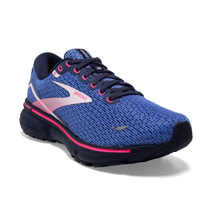 Brooks Running Ghost 15 Blue Peacoat Pink Women'S | Athletic