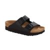 Birkenstock Arizona Platform Vegan Black Narrow Width Hard Footbed | Sandals