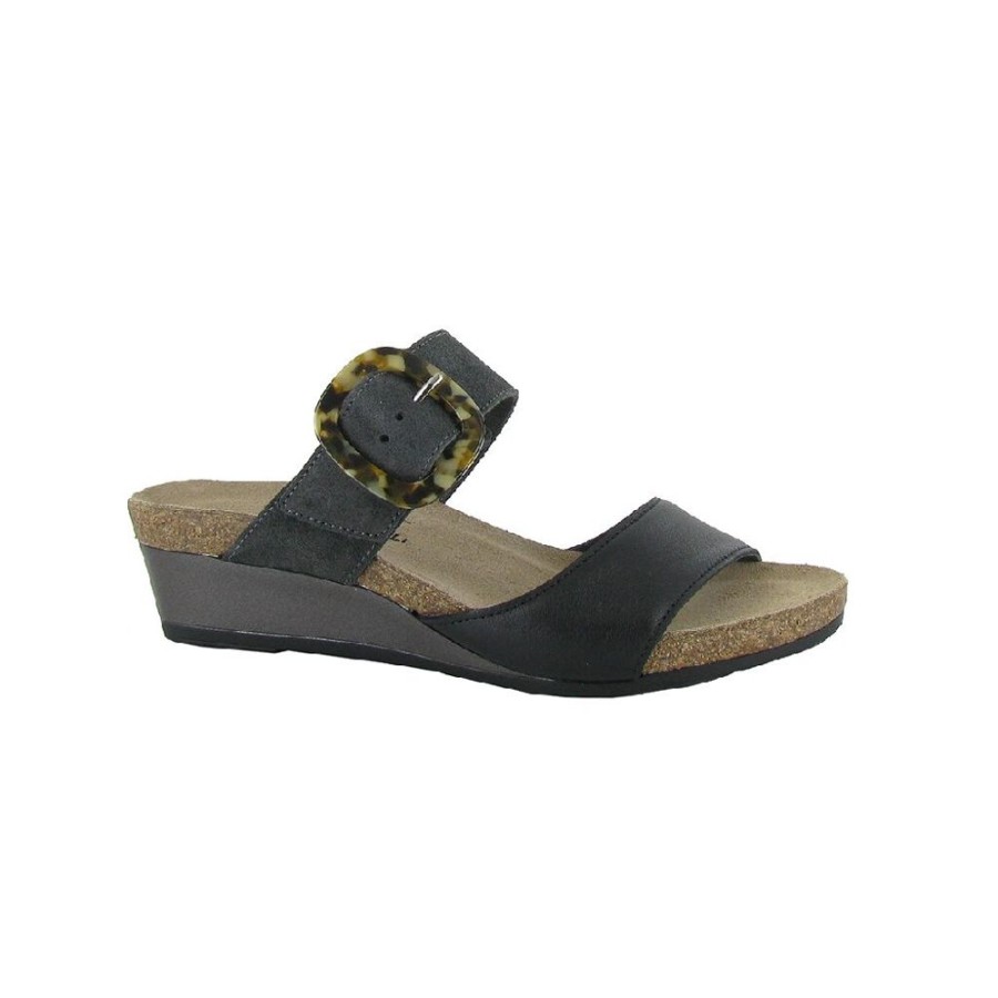 Naot Kingdom Black Oily Midnight Leather | Sandals