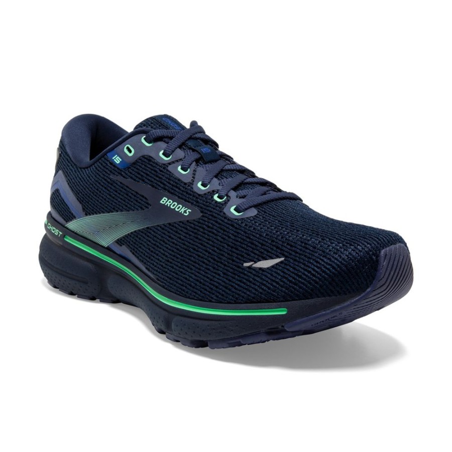 Brooks Running Ghost 15 Crown Blue Black Green Men'S | Athletic