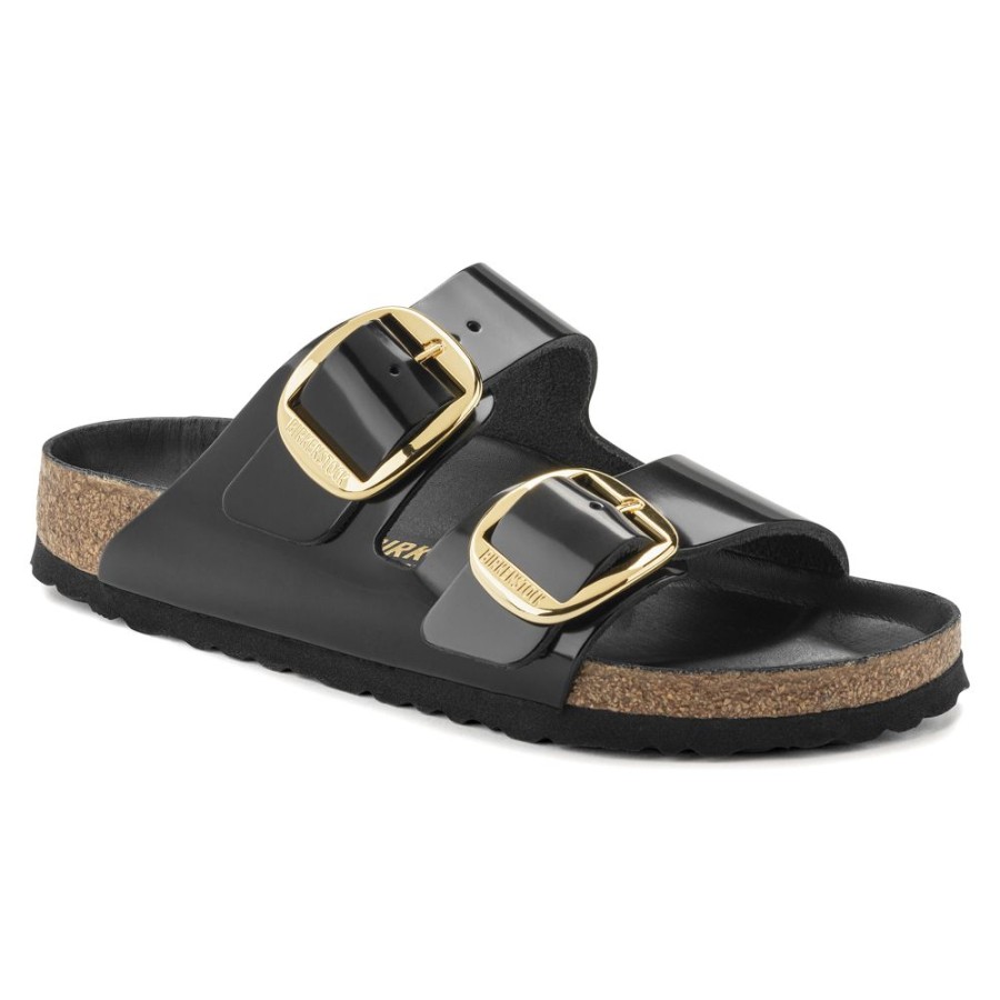 Birkenstock Arizona Big Buckle High Shine Black Narrow Width | Sandals