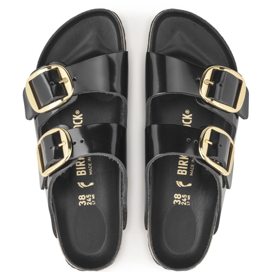 Birkenstock Arizona Big Buckle High Shine Black Narrow Width | Sandals