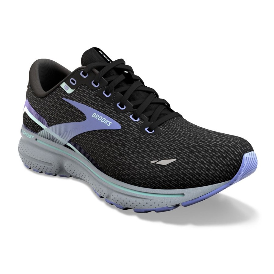 Brooks Running Ghost 15 Black Jacaranda Salt Women'S | Athletic