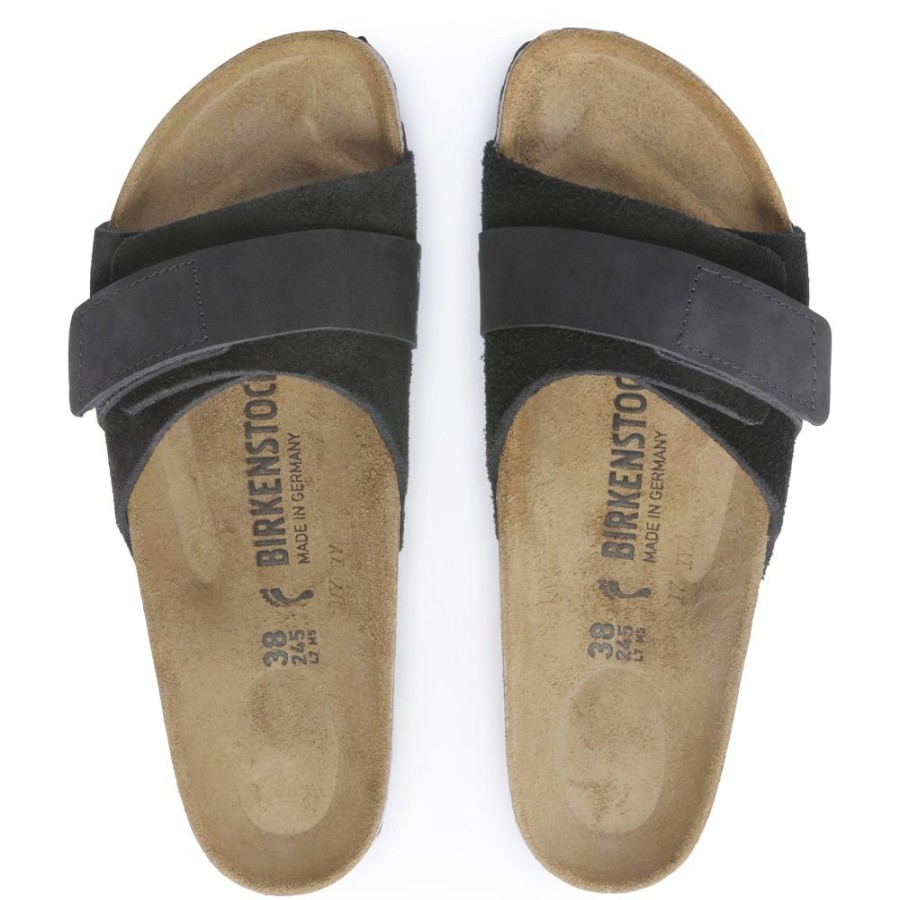 Birkenstock Oita Black Suede Leather Narrow Width Hard Footbed | Sandals