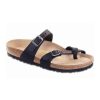 Birkenstock Mayari Black Oiled Leather Regular Width Hard Footbed | Sandals