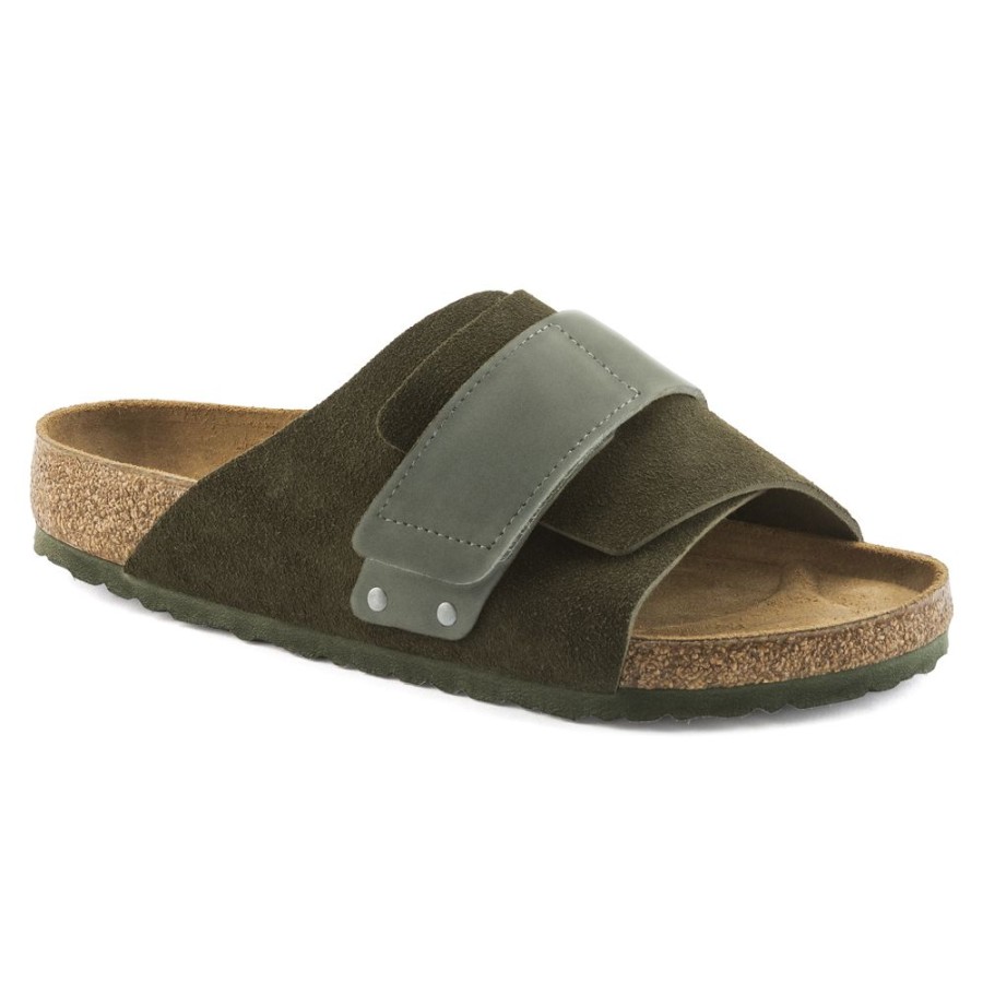 Birkenstock Kyoto Thyme Suede Leather Narrow Width Hard Footbed | Sandals