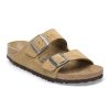 Birkenstock Arizona New Beige Suede Embossed- Regular Width Hard Footbed | Sandals