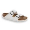 Birkenstock Arizona Birko-Flor White Narrow Width Hard Footbed | Sandals