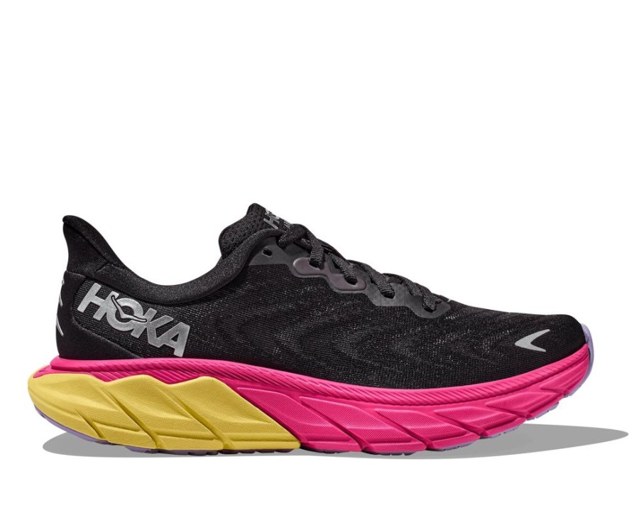 Hoka Arahi 6 Black Pink Yarrow Women'S | Athletic