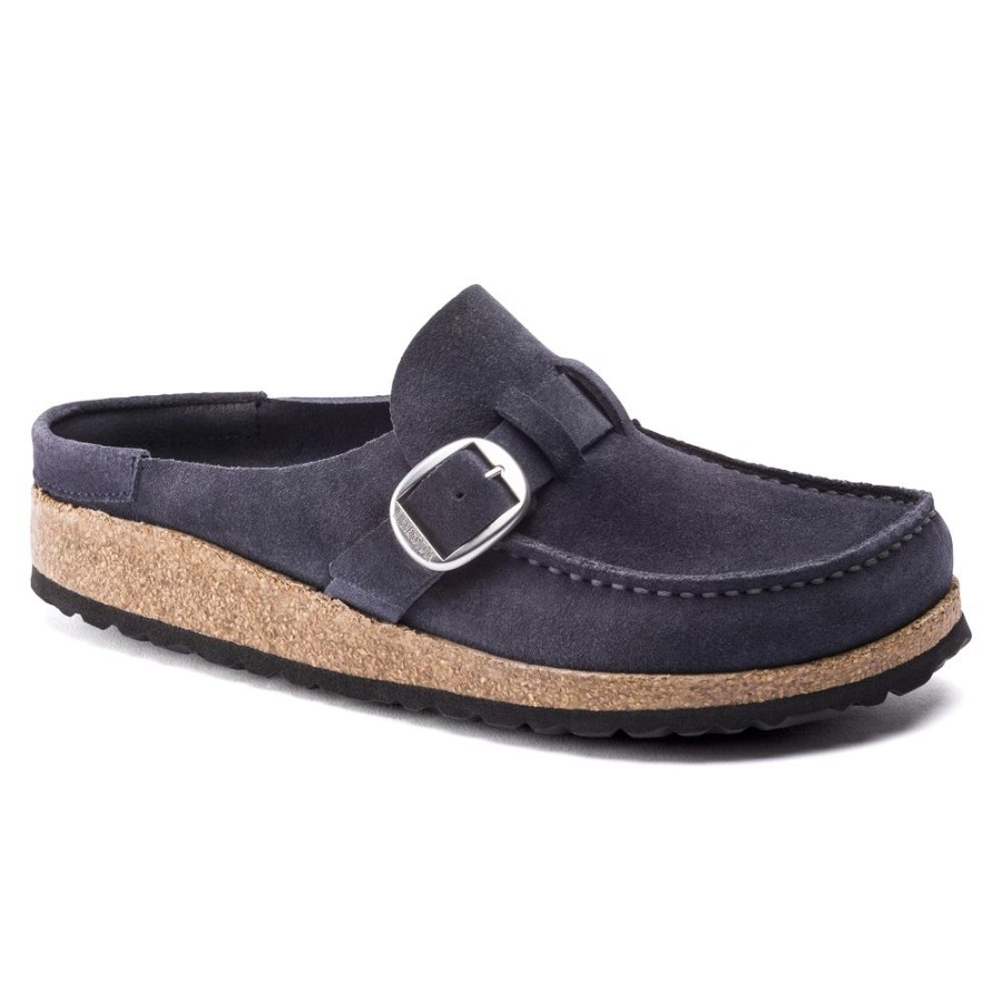 Birkenstock Buckley Navy Suede Leather Narrow Width | Clogs