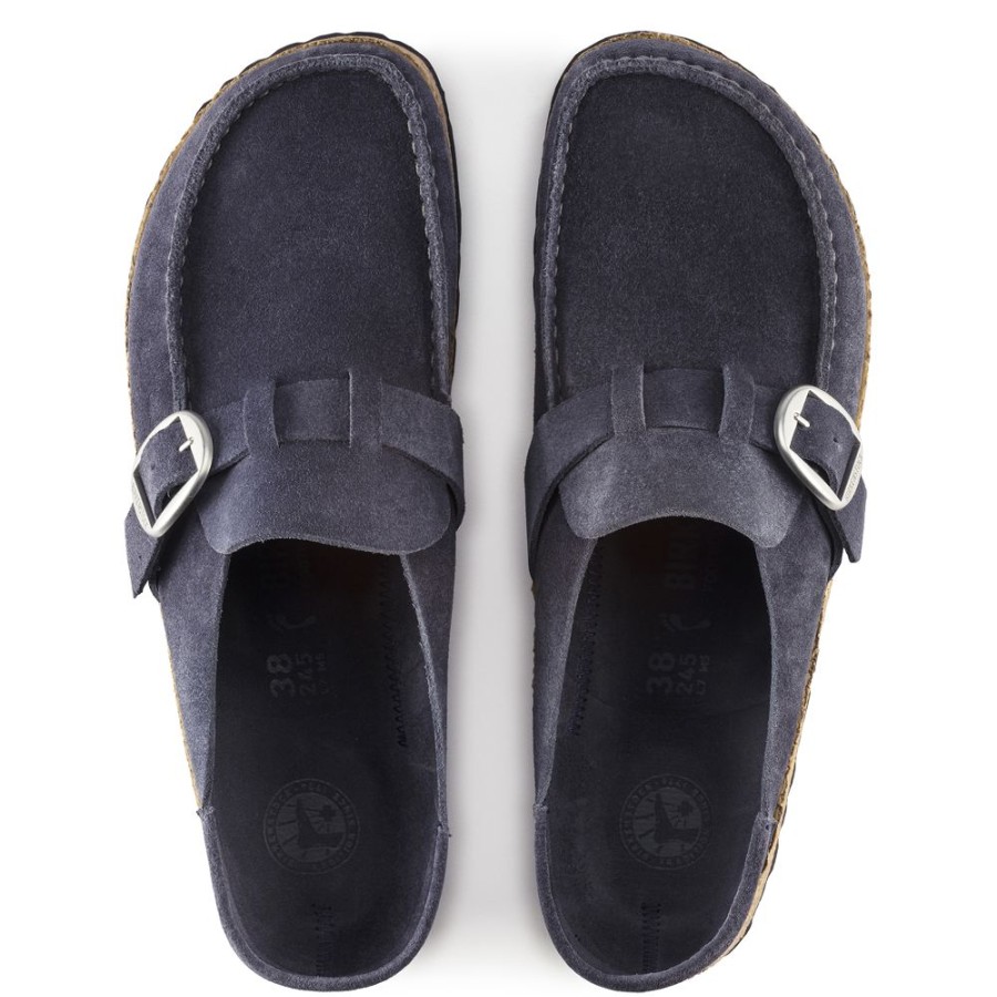 Birkenstock Buckley Navy Suede Leather Narrow Width | Clogs