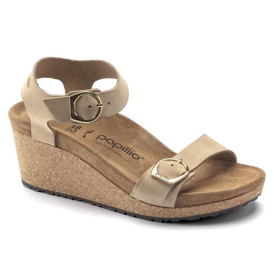 Birkenstock Soley Sandcastle Nubuck Leather Narrow Width | Girls